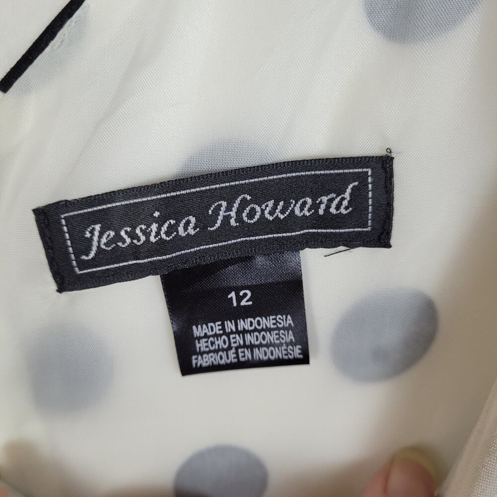 Jessica Howard Black and White Polka Dot Midi Dress - Picture 3 of 13